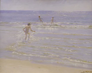 Napsütés Skagenben: fürdőző fiúk, 1892 (tanulmány)